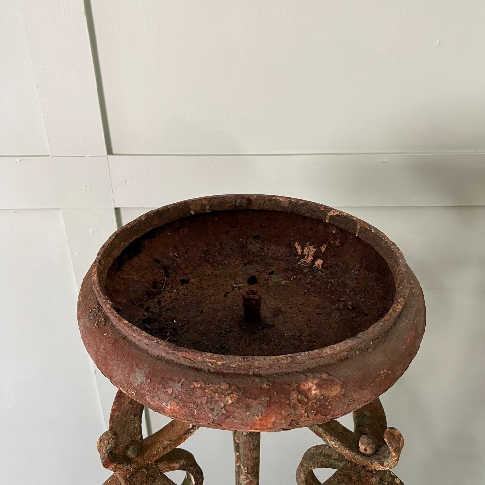Pair of Tall Antique Victorian Wrought Iron Jardiniere Plant Stands View XV