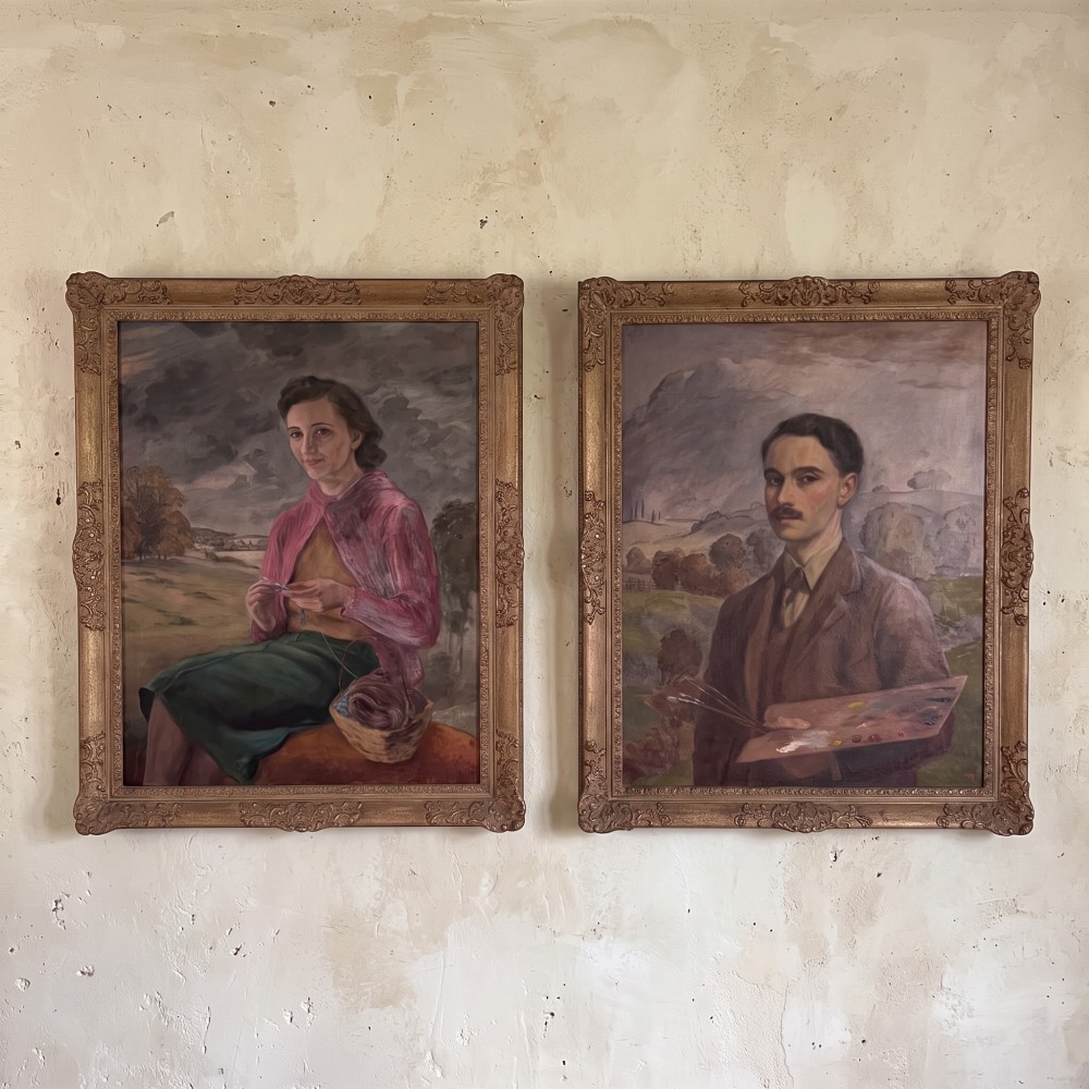 A Pair of Large Portraits Signed and Dated Thomas Welles Beecham
