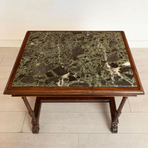 19TH CENTURY MAHOGANY SIDE TABLE WITH ITALIAN MARBLE TOP - ADDITIONAL PHOTO 2