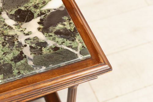 19TH CENTURY MAHOGANY SIDE TABLE WITH ITALIAN MARBLE TOP - ADDITIONAL PHOTO 3