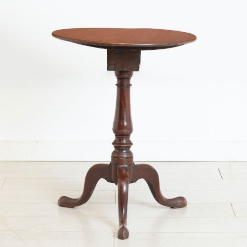 18TH CENTURY GEORGIAN MAHOGANY 'BIRDCAGE' TILT TOP SIDE TABLE