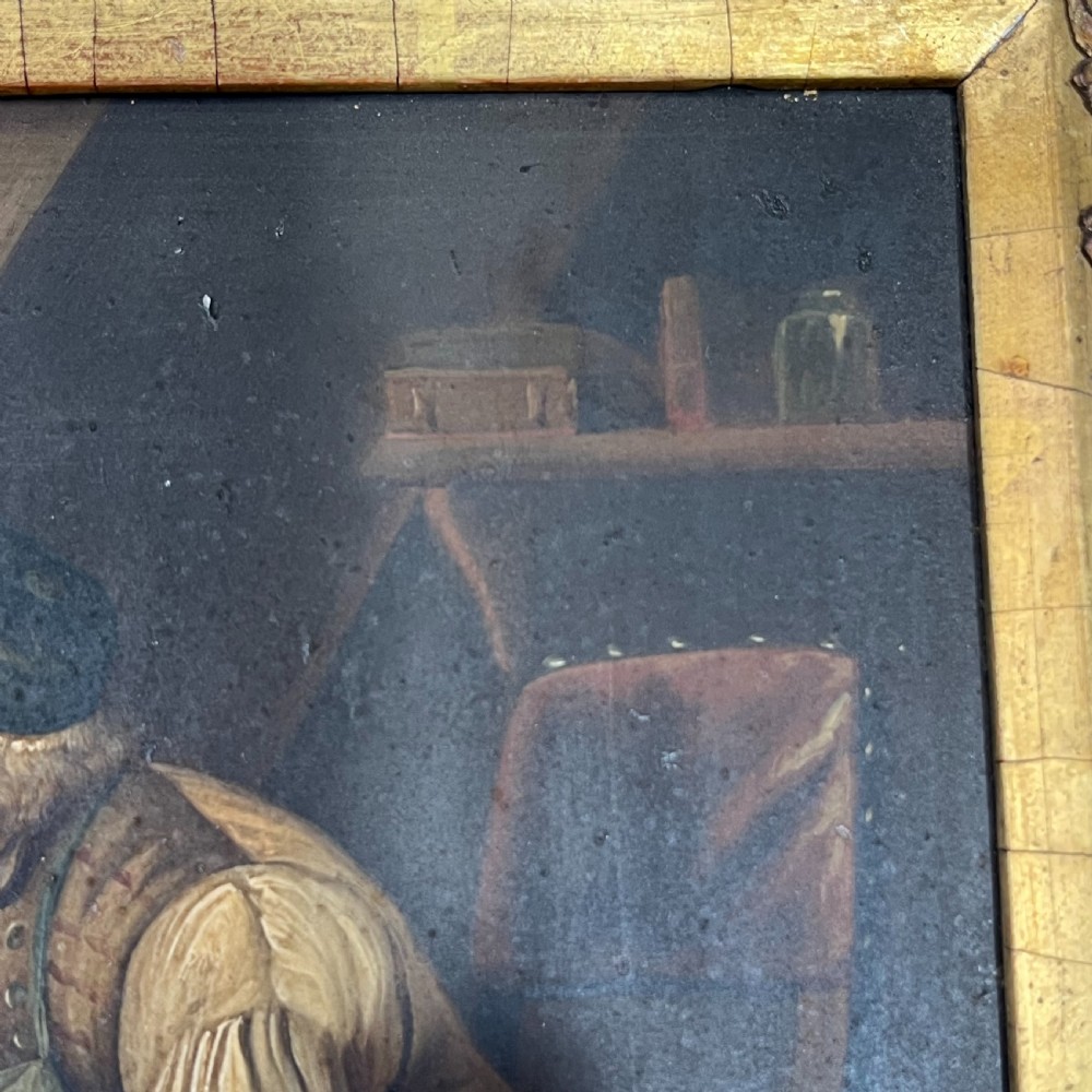 Pair of Early 19th Oil on Tin Paintings View IV