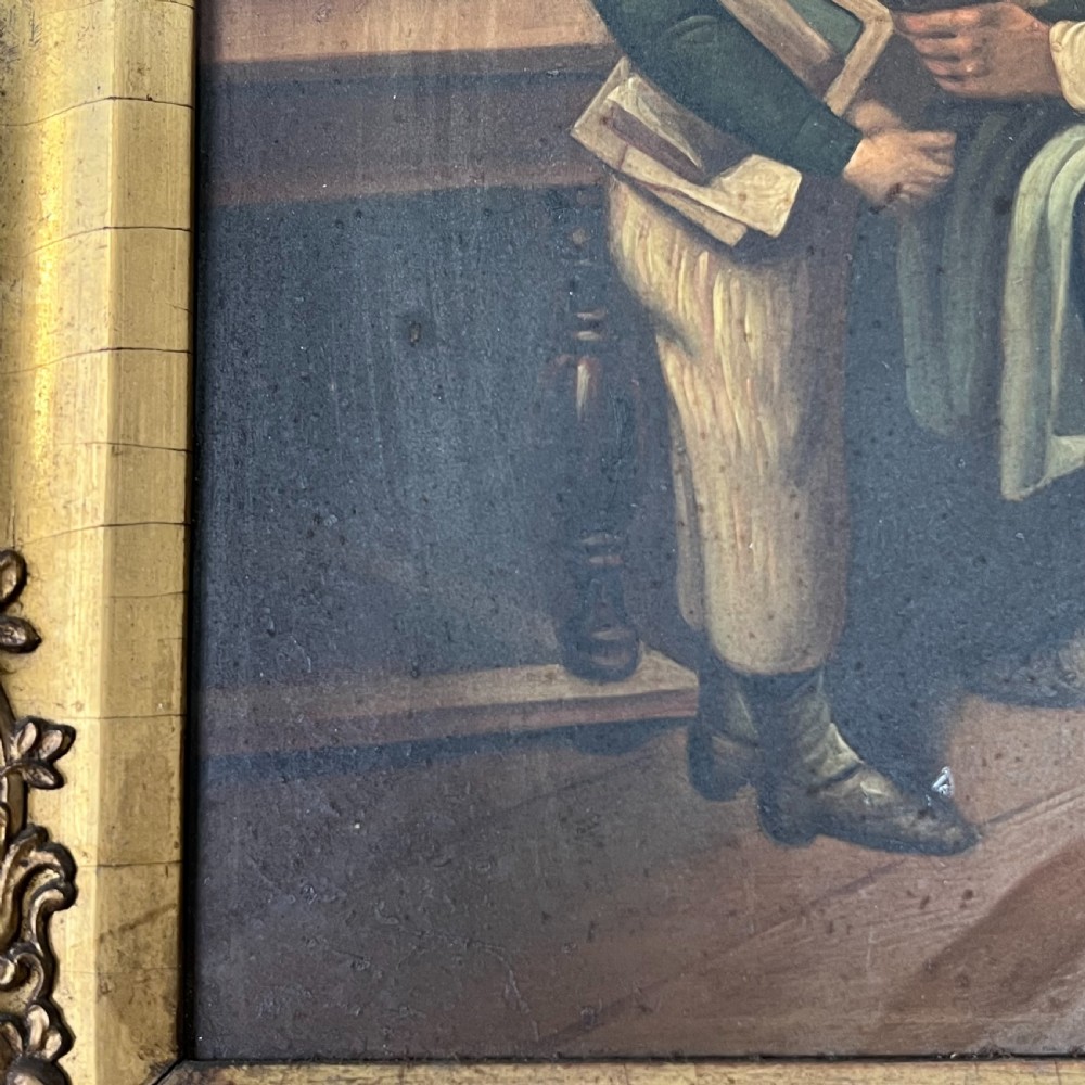 Pair of Early 19th Oil on Tin Paintings View VI