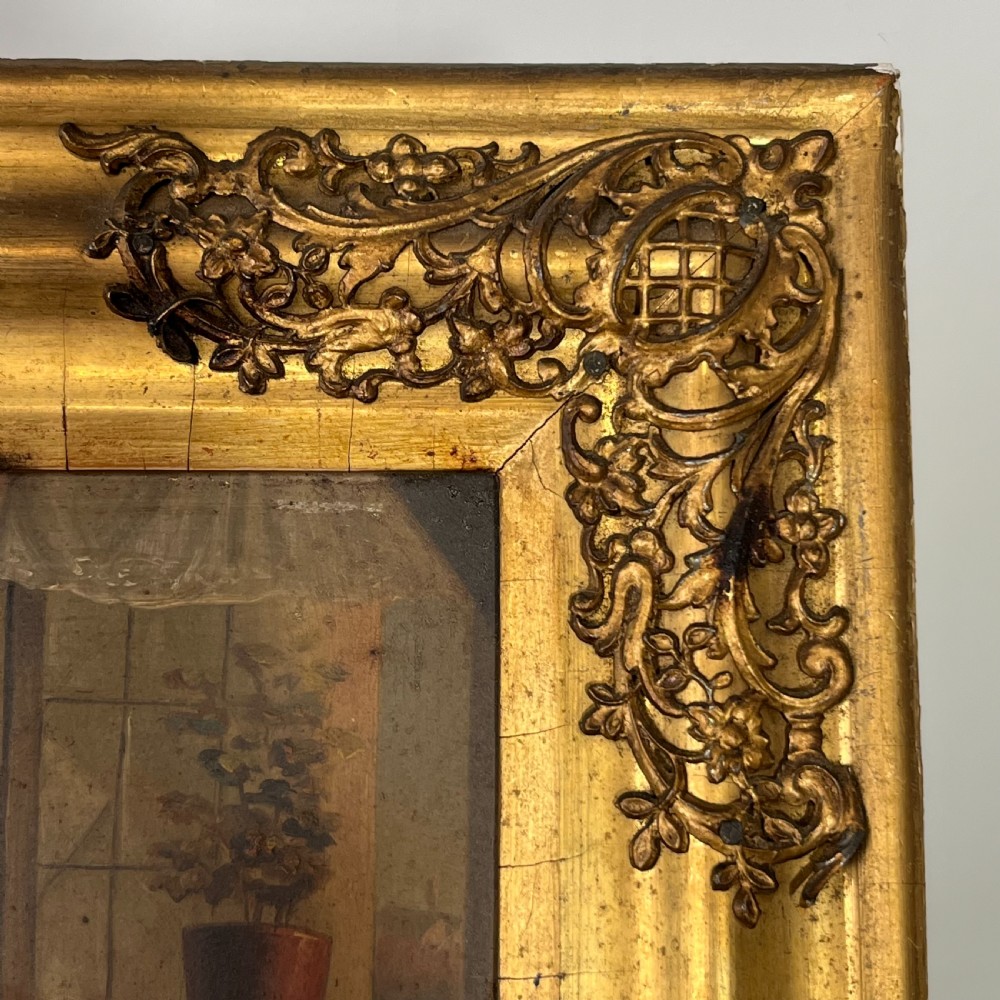 Pair of Early 19th Oil on Tin Paintings View XIX