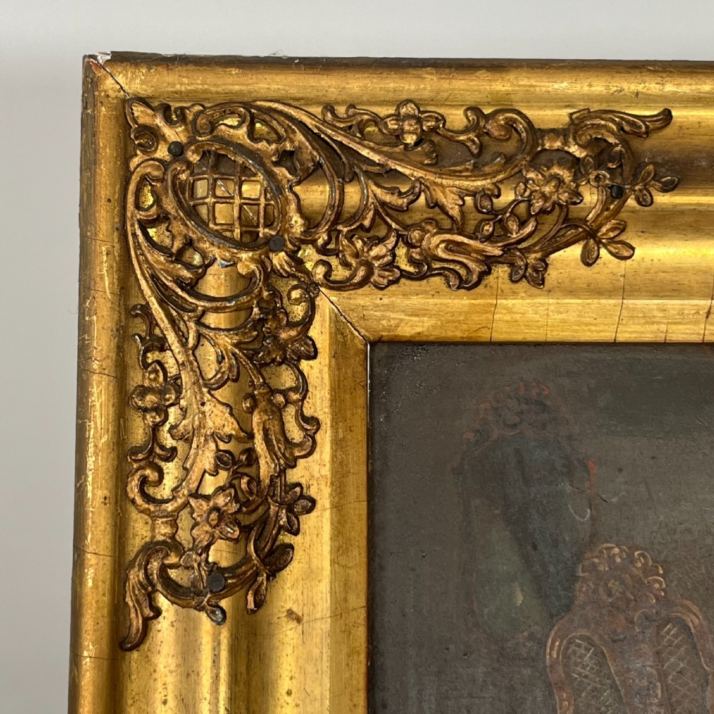 Pair of Early 19th Oil on Tin Paintings View XX