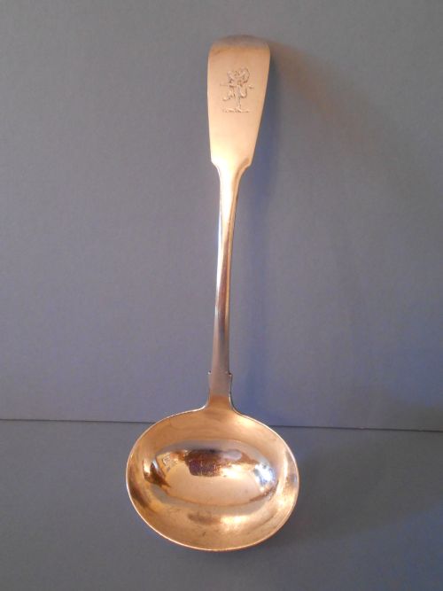 antique solid silver irish ladle 1828 - CATEGORY: ANTIQUE SILVER - DATED GEORGIAN