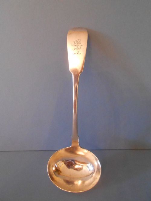 ANTIQUE SOLID SILVER IRISH LADLE 1828 - ADDITIONAL PHOTO 3