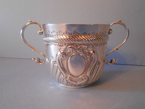 antique silver britannia standard porringer - CATEGORY: ANTIQUE SILVER - DATED VICTORIAN