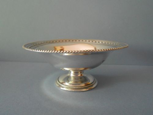 PRETTY ANTIQUE SILVER FOOTED DISH 1910 - ADDITIONAL PHOTO 2