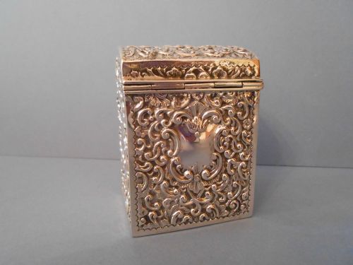 SUPER ANTIQUE SILVER MINIATURE PLAYING CARD CASE 1911 - ADDITIONAL PHOTO 2