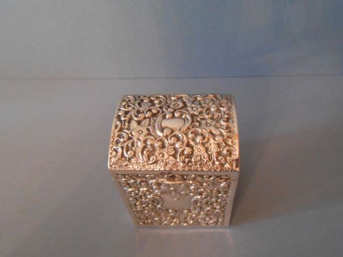 SUPER ANTIQUE SILVER MINIATURE PLAYING CARD CASE 1911 - ADDITIONAL PHOTO 4