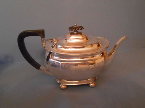 HEAVY ANTIQUE SOLID SILVER GEORGE V 3PIECE TEA SET - ADDITIONAL PHOTO 1