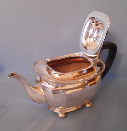 HEAVY ANTIQUE SOLID SILVER GEORGE V 3PIECE TEA SET - ADDITIONAL PHOTO 2