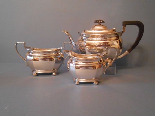 HEAVY ANTIQUE SOLID SILVER GEORGE V 3PIECE TEA SET - ADDITIONAL PHOTO 5