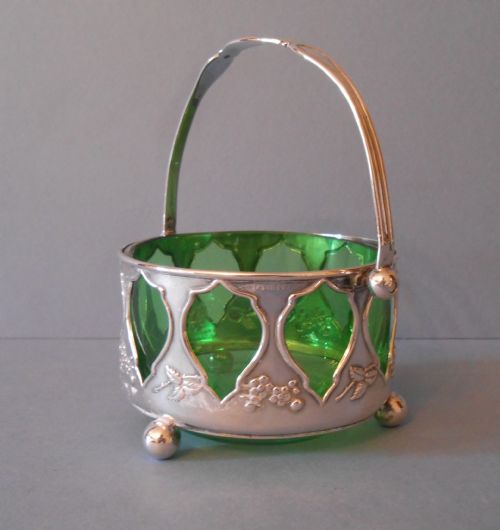 ANTIQUE SOLID SILVER BASKET 1907 - ADDITIONAL PHOTO 1