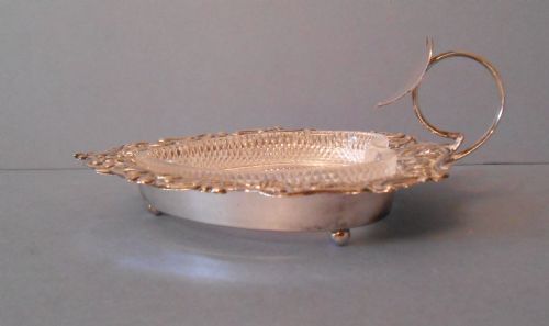 LOVELY VICTORIAN SOLID SILVER GLASS DISH - ADDITIONAL PHOTO 1