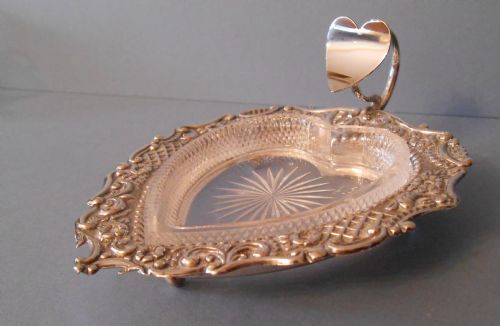 LOVELY VICTORIAN SOLID SILVER GLASS DISH - ADDITIONAL PHOTO 6