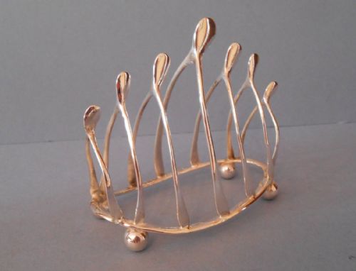SOLID SILVER EDWARDIAN 'WISH BONE' TOAST RACK - ADDITIONAL PHOTO 2