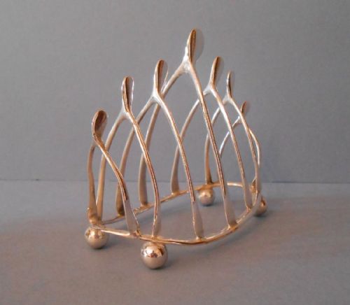 SOLID SILVER EDWARDIAN 'WISH BONE' TOAST RACK - ADDITIONAL PHOTO 3