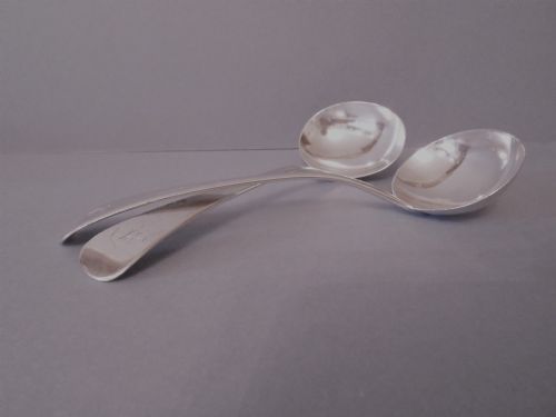 pair of antique georgian solid silver ladles 1825 - CATEGORY: ANTIQUE SILVER - DATED GEORGIAN