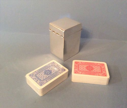 solid silver miniature playing card boxcase 1920 - CATEGORY: ANTIQUE SILVER - DATED 1920