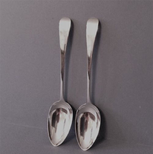 pair of antique george iii silver servingtablespoons - CATEGORY: ANTIQUE SILVER - DATED GEORGIAN