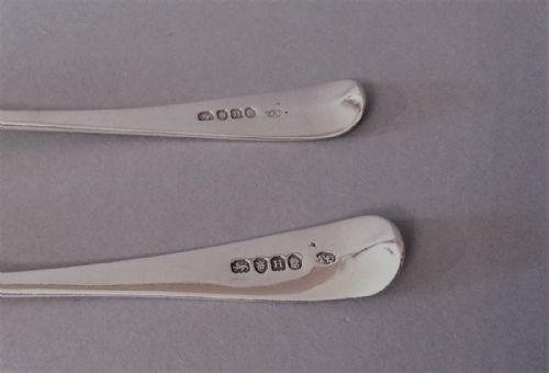 PAIR OF ANTIQUE GEORGE III SILVER SERVINGTABLESPOONS - ADDITIONAL PHOTO 2