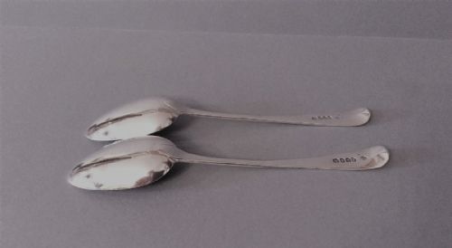 PAIR OF ANTIQUE GEORGE III SILVER SERVINGTABLESPOONS - ADDITIONAL PHOTO 3