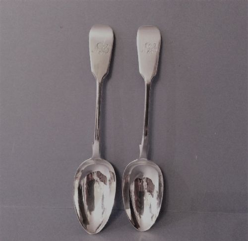pair of antique exeter silver servingtablespoons 1859 - CATEGORY: ANTIQUE SILVER - DATED VICTORIAN