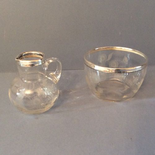 ANTIQUE EDWARDIAN SILVERRIMMED JUG AND BOWL - ADDITIONAL PHOTO 1
