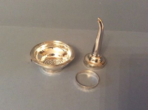 ANTIQUE SOLID SILVER GEORGIAN 3PART WINE FUNNEL - ADDITIONAL PHOTO 1