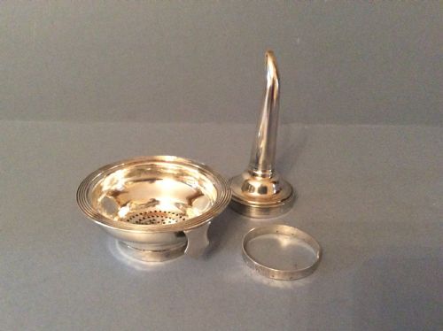 ANTIQUE SOLID SILVER GEORGIAN 3PART WINE FUNNEL - ADDITIONAL PHOTO 4