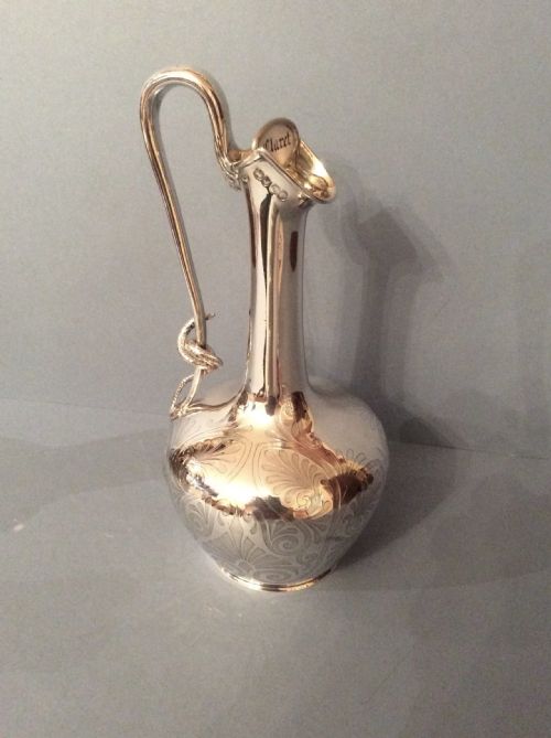 stunning antique victorian solid silver claret jug - CATEGORY: ANTIQUE SILVER - DATED VICTORIAN