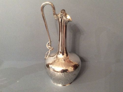 STUNNING ANTIQUE VICTORIAN SOLID SILVER CLARET JUG - ADDITIONAL PHOTO 2