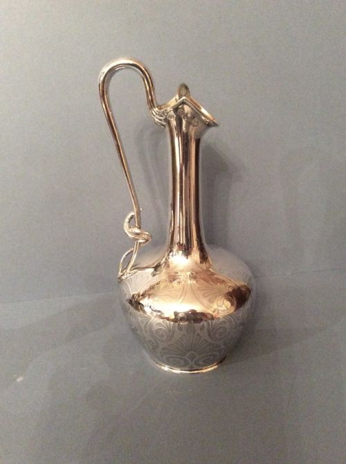 STUNNING ANTIQUE VICTORIAN SOLID SILVER CLARET JUG - ADDITIONAL PHOTO 3