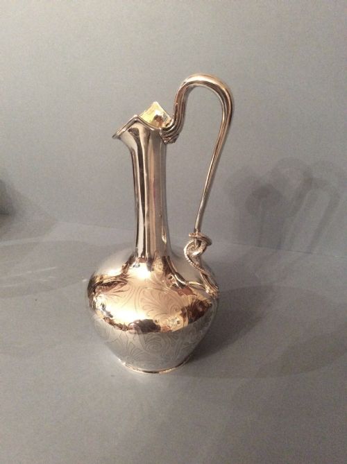 STUNNING ANTIQUE VICTORIAN SOLID SILVER CLARET JUG - ADDITIONAL PHOTO 7