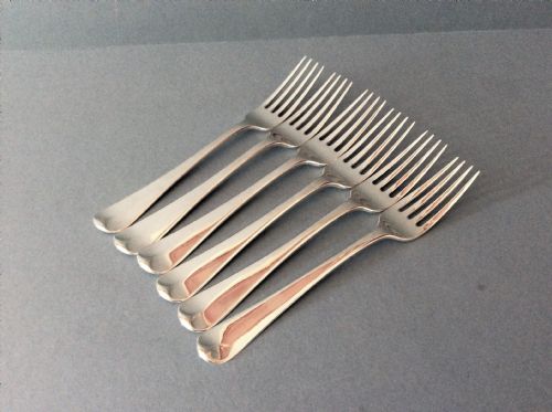6 ANTIQUE GEORGIAN SILVER PAUL STORR FORKS - ADDITIONAL PHOTO 1