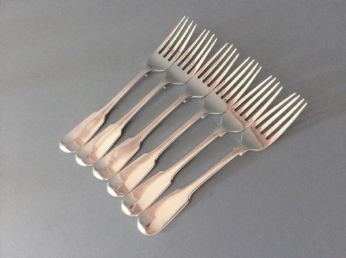 6 PAUL STORR ANTIQUE GEORGIAN SOLID SILVER DINNER FORKS - ADDITIONAL PHOTO 1
