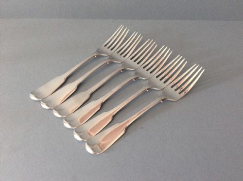 6 paul storr antique georgian solid silver dinner forks - CATEGORY: ANTIQUE SILVER - DATED GEORGIAN