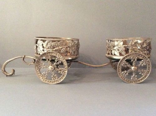 ANTIQUE VICTORIAN SILVER PLATED WINE COASTERTROLLEY - ADDITIONAL PHOTO 3