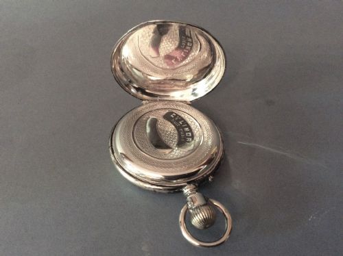 ANTIQUE EDWARDIAN SILVER POCKET WATCH HOLDER AND INK WELL - ADDITIONAL PHOTO 4