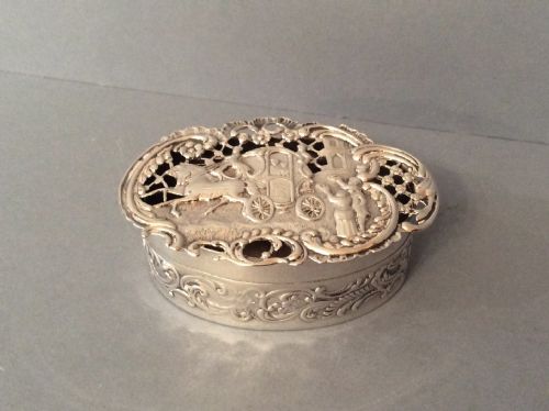 antique edwardian solid silver pot pourri box comyns - CATEGORY: ANTIQUE BOXES - DATED EDWARDIAN