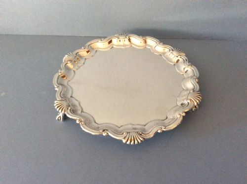 antique victorian solid silver salver tray waiter - CATEGORY: ANTIQUE SILVER - DATED VICTORIAN
