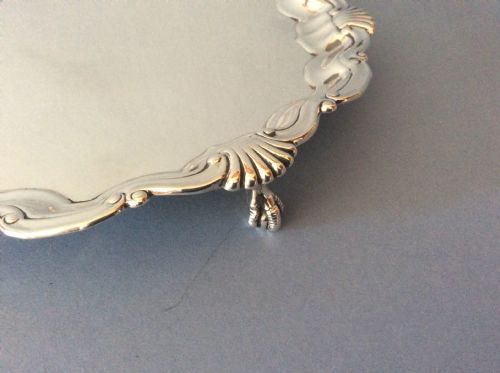 ANTIQUE VICTORIAN SOLID SILVER SALVER TRAY WAITER - ADDITIONAL PHOTO 2