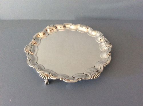 ANTIQUE VICTORIAN SOLID SILVER SALVER TRAY WAITER - ADDITIONAL PHOTO 4