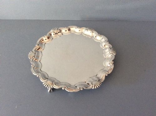 ANTIQUE VICTORIAN SOLID SILVER SALVER TRAY WAITER - ADDITIONAL PHOTO 5