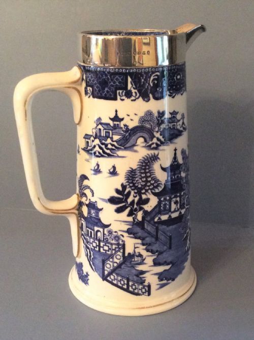 antique victorian silverrimmed jug - CATEGORY: ANTIQUE JUGS - DATED VICTORIAN