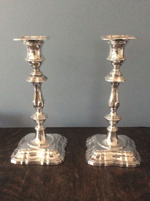 PAIR OF SOLID SILVER CANDELABRA - ADDITIONAL PHOTO 2