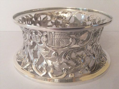 MAGNIFICENT EDWARDIAN SOLID SILVER DISH RING - ADDITIONAL PHOTO 3