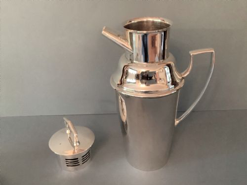 SOLID SILVER ART DECO COCKTAIL SHAKER ASPREY 1926 - ADDITIONAL PHOTO 4